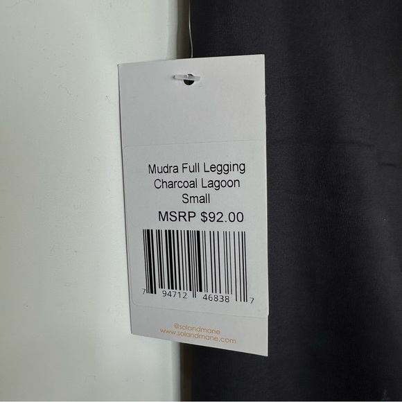 Sol and Mane Gray Charcoal Lagoon Mudra Full High Waisted Leggings Sz S NEW! - Picture 11 of 13